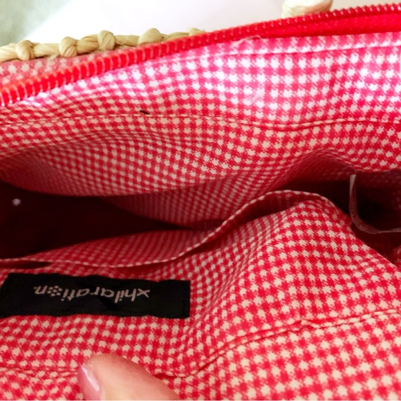 Woven Straw Bag with Cherry Design - Picture 4 of 5